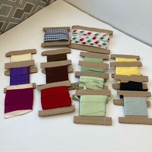 Assorted Color Fiber Art Ribbons Sew Craft Fun Projects Vintage Border Trim